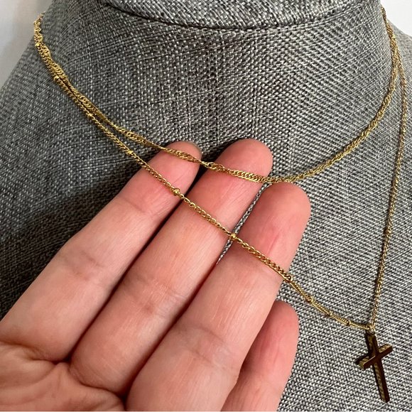 Layered Cross Necklace Women Cross Choker Necklace Faith Jewelry Cross Necklace - Picture 6 of 14